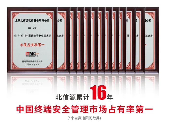 NO.1！持续领跑中国终端安全管理市场 北信源累计16年位居榜首 